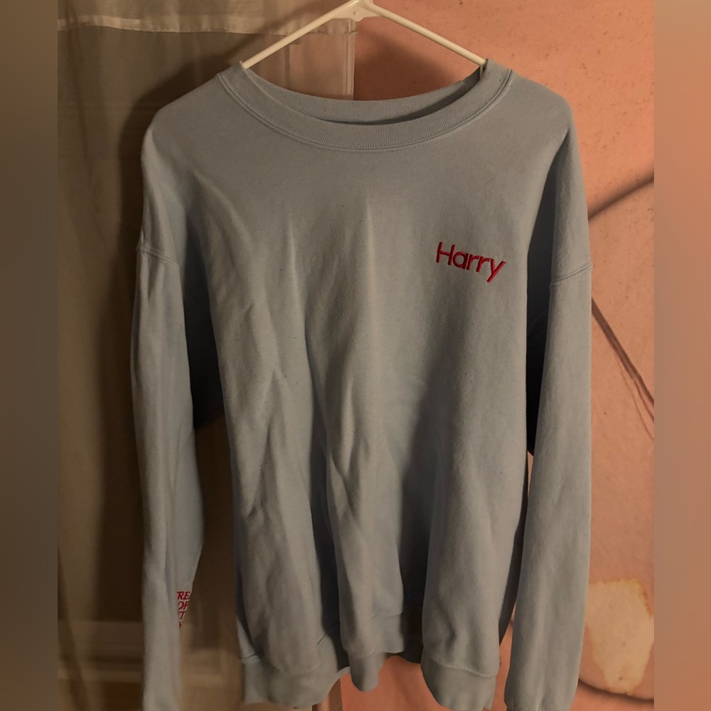 Harry Styles Light Blue Crewneck Sweatshirt TPWK Official Merch